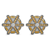 Raw Yellow Diamond Cufflinks (wheel of life)